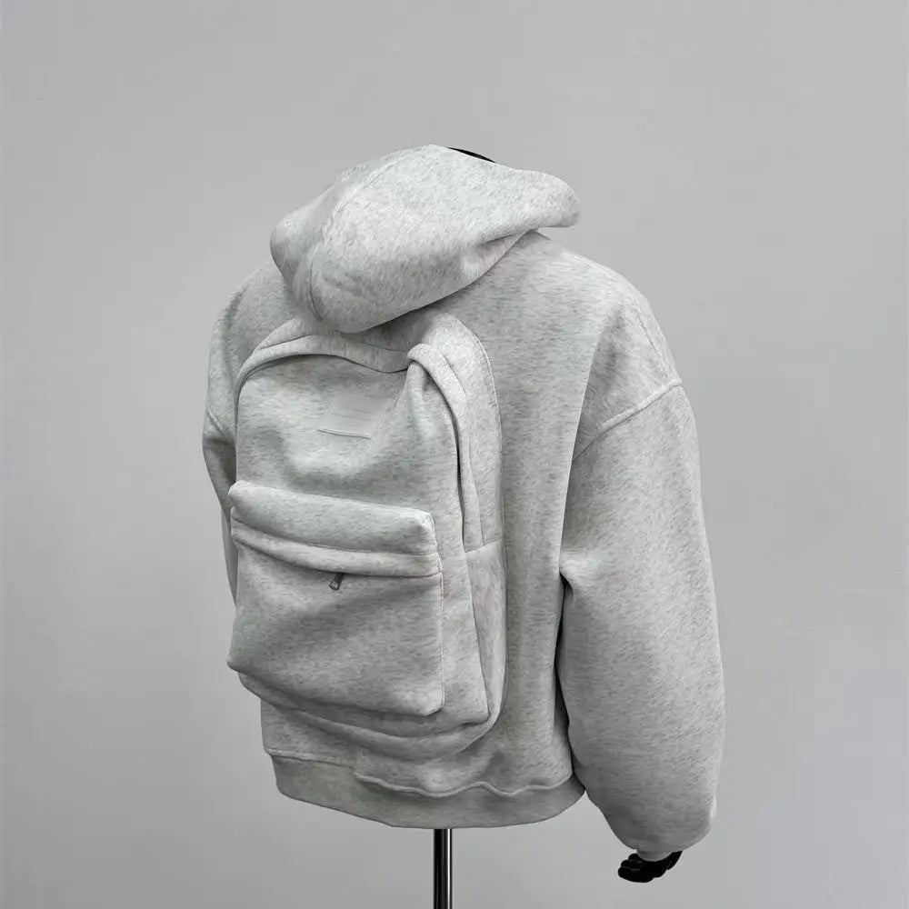 2025 Spring Autumn New Men'S Hoodie Solid Back Small Bag Design Sweatshirt Men Women Trendy Brand Jacket Hooded for Male Coats