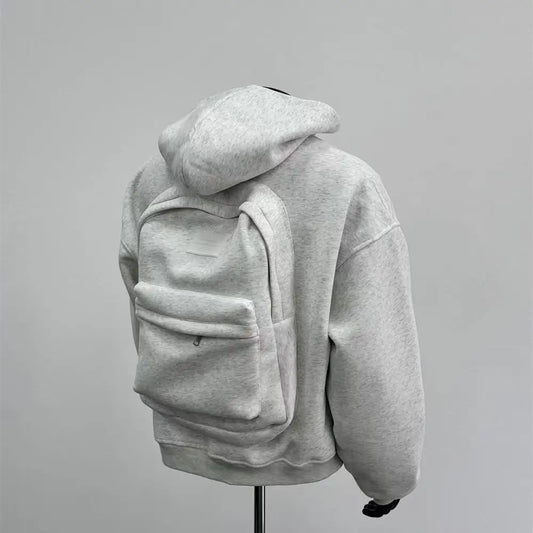 2025 Spring Autumn New Men'S Hoodie Solid Back Small Bag Design Sweatshirt Men Women Trendy Brand Jacket Hooded for Male Coats